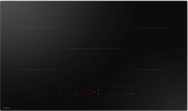 Samsung 36" Black Induction Cooktop with Anti-Scratch Matte Glass and Sync Burners