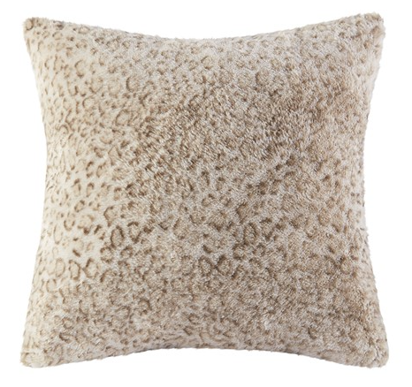 Olliix by Madison Park Zuri Leopard Faux Fur Square Pillow-0