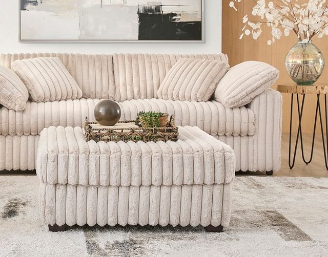 Hughes Furniture® 13500 Mondo Champagne Ottoman-1