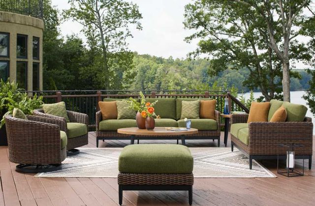 Signature Design by Ashley® Horizon Hall Brown/Green Aluminum/Fabric Outdoor Sofa-4