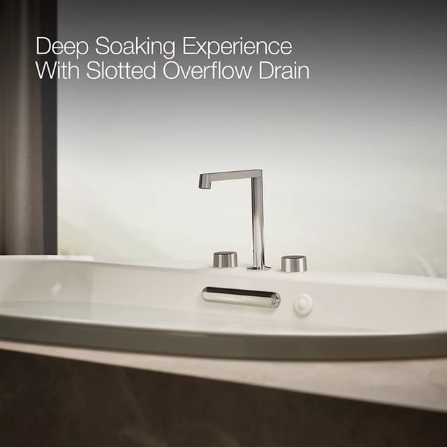 Kohler® Underscore® Biscuit 72" x 42" Drop-In Heated Whirlpool Bath-4