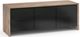 Salamander Designs® Barcelona 237 AV Cabinet-Natural Walnut/Black Glass-0