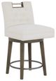 Fairfield® Customizable Entree Dining Nickel Metal Pull Short Button Back Swivel Counter Stool-0