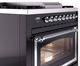Ilve® Nostalgie II Noblesse 36'' Glossy Black Pro Style Dual Fuel Range with Chrome Trim-4