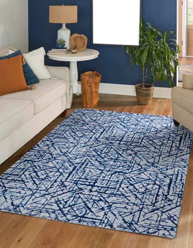 Linon Motif Printed Faux Rabbit Ingrain 5'x7' Area Rug-1