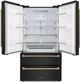 ZLINE Autograph Edition 36" 22.5 Cu. Ft. Fingerprint Resistant Black Stainless Steel Counter Depth French Door Refrigerator with Ice Maker and Champagne Bronze Traditional Handles-2