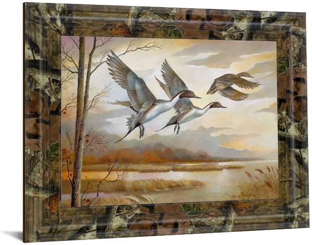 Classy Art Pintails by Ruanne Manning and Mossy Oak Native Living Framed Print Wall Art-1