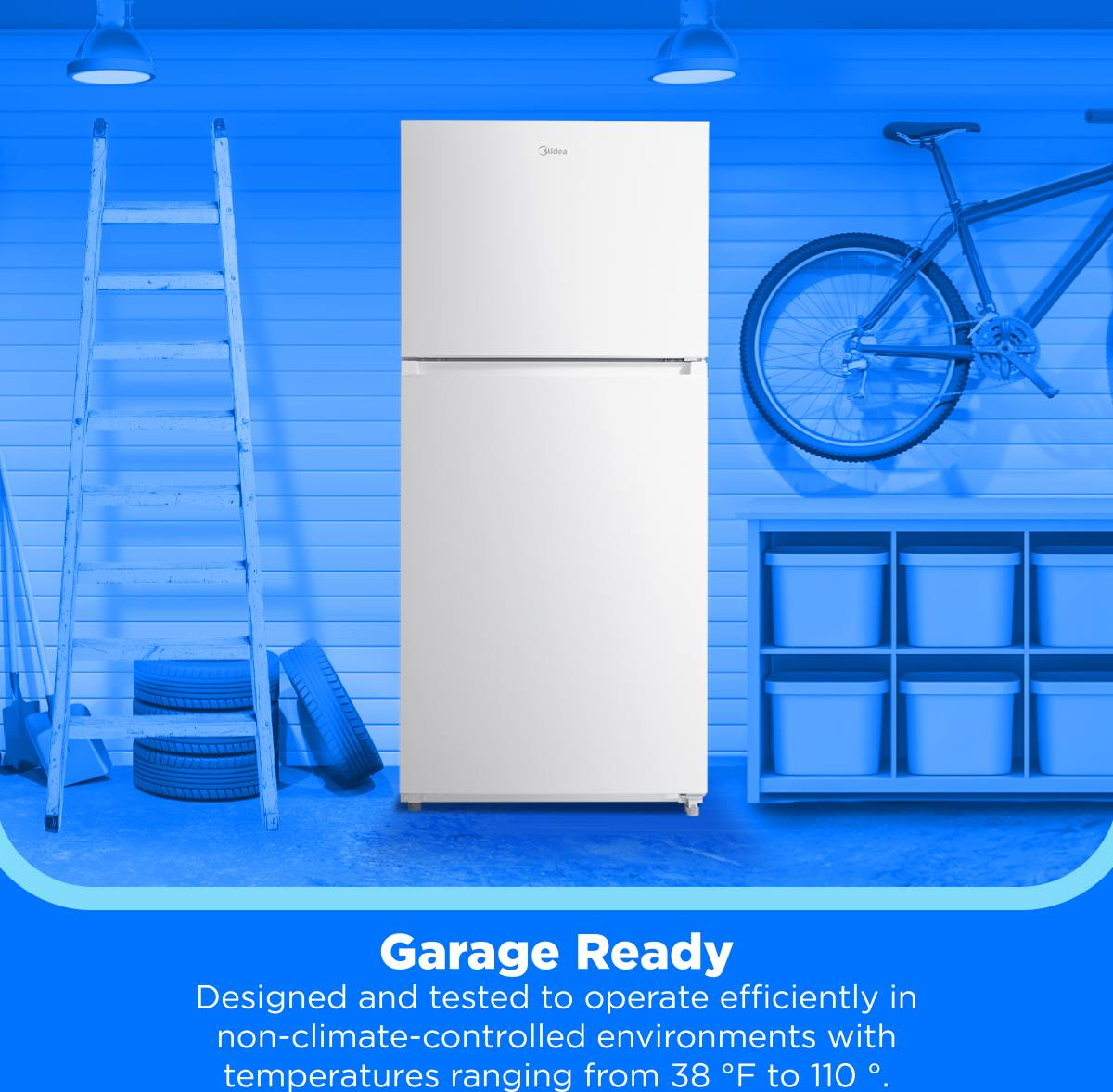 Midea® 18.0 Cu. Ft. White Top Freezer Refrigerator | Albert Lee