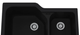 Rohl® Allia Series Matte Black Fireclay 2 Bowl Undermount Kitchen Sink-1