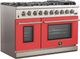 FORNO® Capriasca 48" Stainless Steel Pro Style Gas Range with Red Door-1