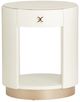 Michael Amini® La Rachelle White Round End Table with Medium Champagne Base -2