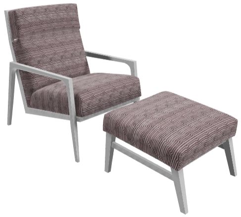 Craftmaster® Customizable CM Modern 2-Piece Accent Chair with Ottoman Set-2