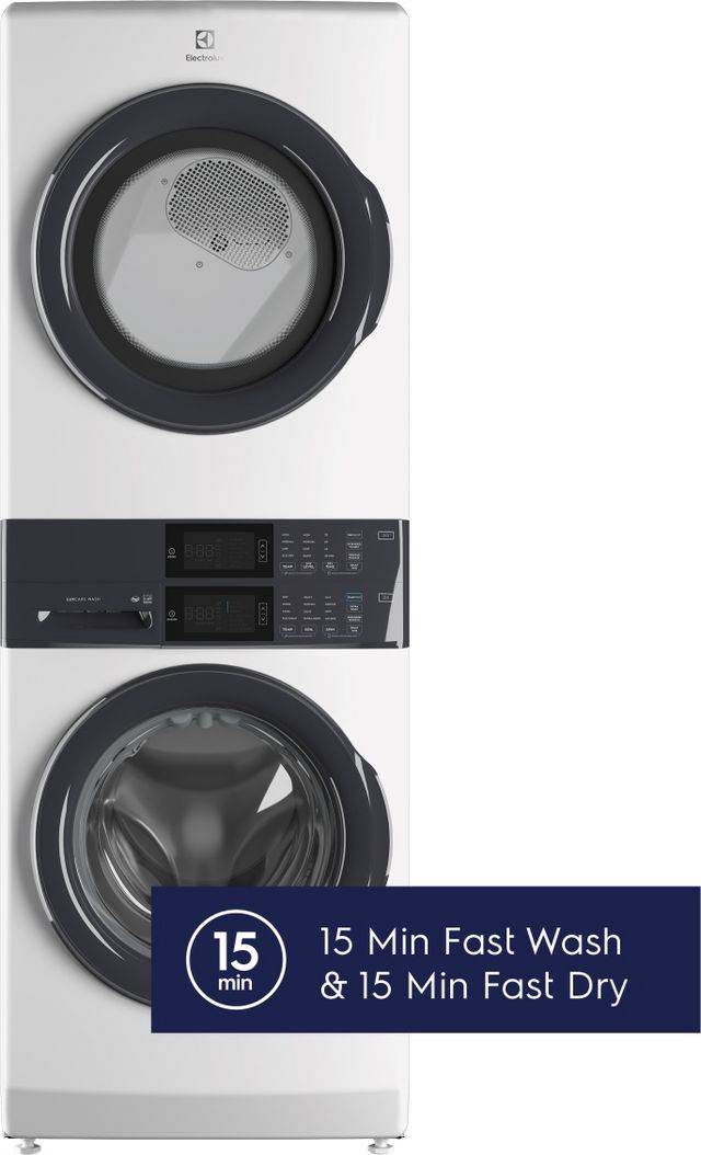 Electrolux 300 Series 4.4 Cu. Ft. Washer, 8.0 Cu. Ft. Electric Dryer White Stack Laundry-11