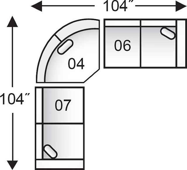 Superstyle Furniture Ltd. Customizable 5101 3-Piece Curved Sectional and Loveseat-1