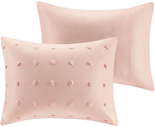 Olliix by Urban Habitat Pink King/California King Brooklyn Cotton Jacquard Duvet Cover Set-3
