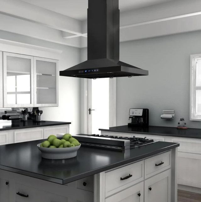 ZLINE 36" Black Stainless Steel Island Range Hood-2