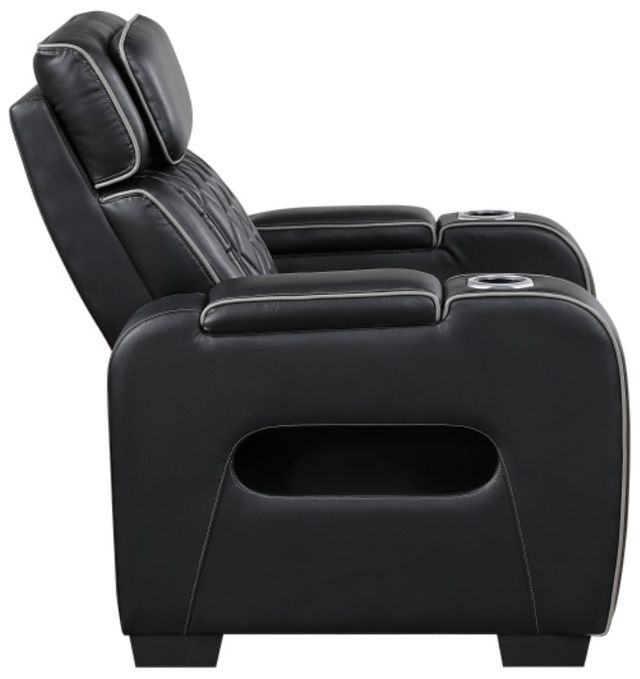 Homelegance® Fairway Black Power Recliner with Power Headrest-3