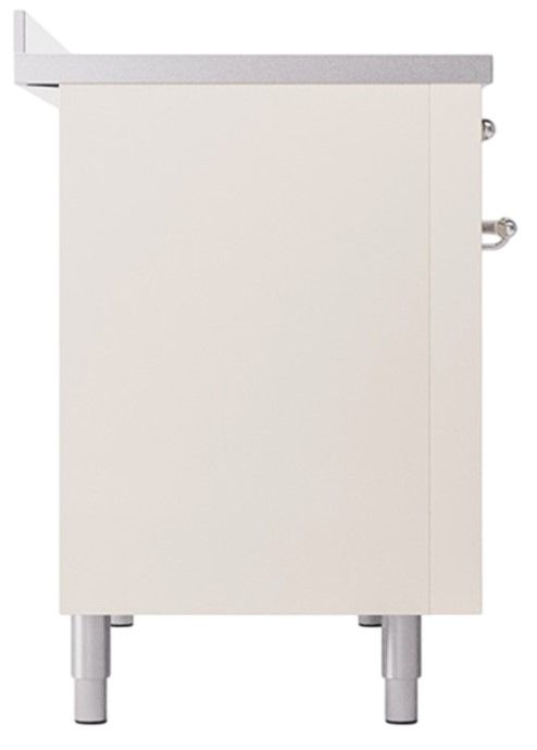 Ilve® Nostalgie II Noblesse 48'' Antique White Pro Style Induction Range with Chrome Trim-2