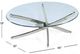 Magnussen Home® Zila Glass Oval Cocktail Table with Brushed Nickel Base-1