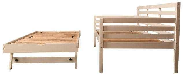 Kodiak Furniture Boho Linen Aqua/White Twin Daybed with Pop Up and Mattress-2