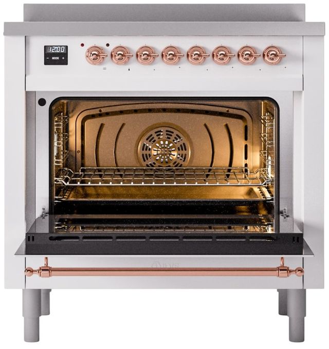 Ilve® Nostalgie II Series 36" White Pro Style Induction Range-1