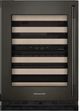 Kitchenaid® 24" Black Ore Built-In Wine Cooler With Full-Extension Wood-Front Racks-0