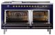 Ilve® Nostalgie II Noblesse 60'' Midnight Blue Pro Style Dual Fuel Range with Brass Trim-2