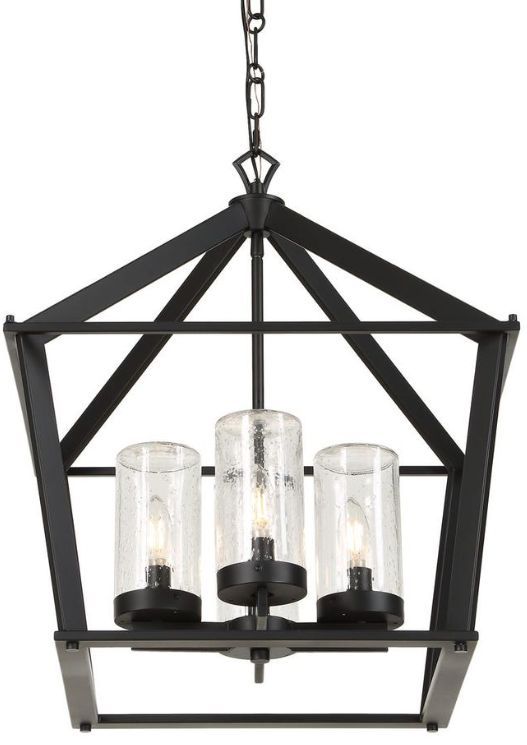 Uttermost® Evanston Matte Black 4-Light Indoor-Outdoor Pendant-4
