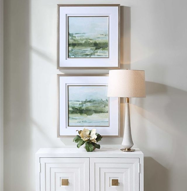 Uttermost® Emma Caroline 2-Piece Soft Sage Framed Prints Set-1