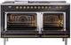 Ilve® Nostalgie II Series 60" Glossy Black Pro Style Dual Fuel Range-1