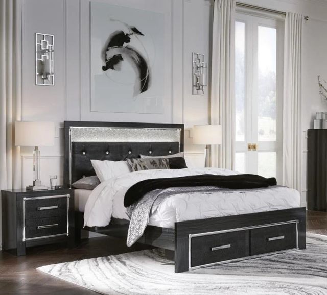 Signature Design by Ashley® Kaydell Black Queen Upholstered Panel Headboard-3
