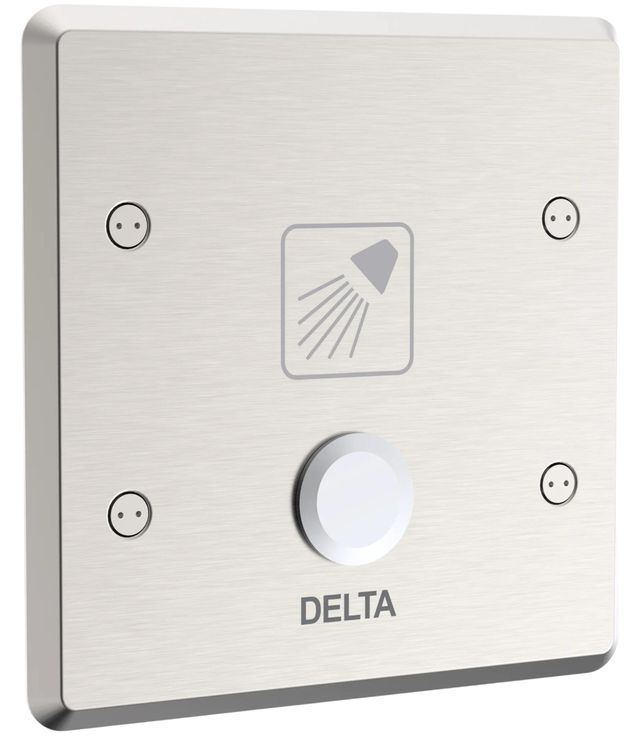 Delta Commercial Chrome Battery Electronic Shower Trim with Push Button Activator-0