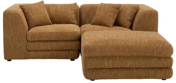 Moe's Home Collection Lowtide Nook 3-Piece Amber Glow Modular Sectional and Ottoman-1