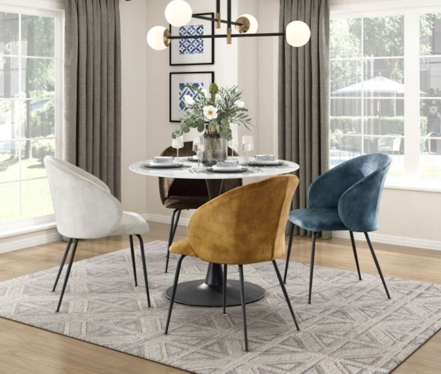 Homelegance® Cosimo White Dining Table with Black Base-1