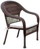 Furniture of America® Barua Dark Brown/Off-White Metal Outdoor Patio Chair-0