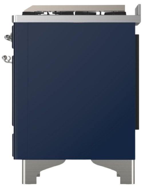 Ilve® Majestic III 48" Midnight Blue Pro Style Dual Fuel Liquid Propane Range with Solid Door and Chrome Trim-3