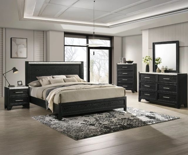 Crown Mark Regata Black/Silver Queen Storage Platform Bed-1