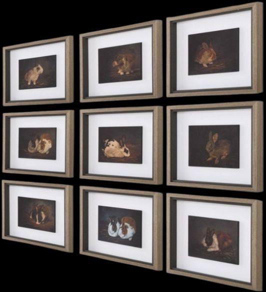 Uttermost® Marian Parsons 9-Piece Resting Bunny Framed Prints Set-4