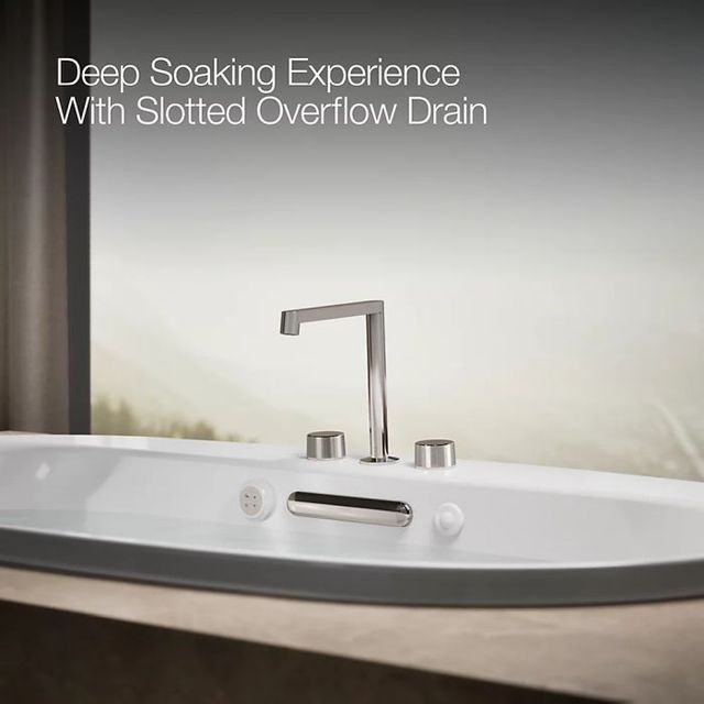 Kohler® Underscore® White 65.5" x 35.75" Drop-In Heated Bubblemassage™ Air Bath with Whirlpool-4