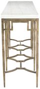 Furniture Classics Tours White Console Table with Antique Brass Base-2