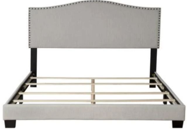 Bernards Darcy Beige Upholstered King Panel Bed-2