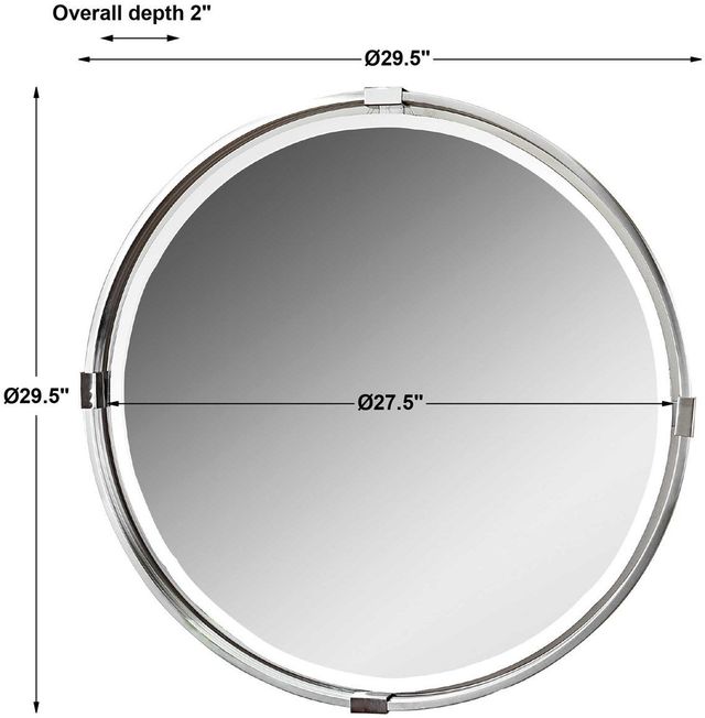 Uttermost® Tazlina Brushed Nickel Round Mirror-3