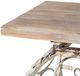 A & B Home Brown Console Table with  Antique White Scrollwork Base-2
