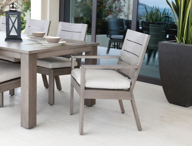 Sunset West Laguna Driftwood Metal Rectangular Outdoor Dining Table-2
