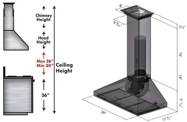 ZLINE 30" Stainless Steel Wall Mounted Range Hood -2