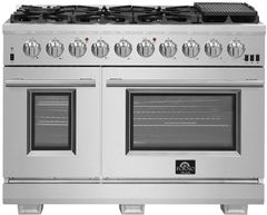 FORNO® Capriasca 48" Stainless Steel Pro Style Dual Fuel Range