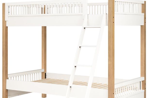 Legacy Kids Teen Margot Cloud White/Desert Oak Twin/Twin Youth Bunk Bed-1