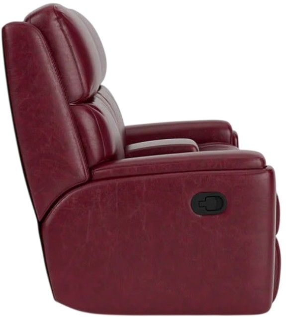 Flexsteel® Customizable Rio Leather Manual Reclining Loveseat with Console-4