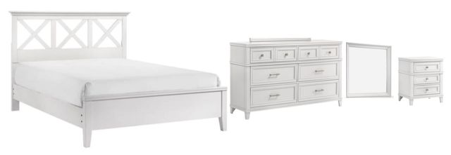 Bernards Nova II 4-Piece White Queen X Full Bedroom Set-0