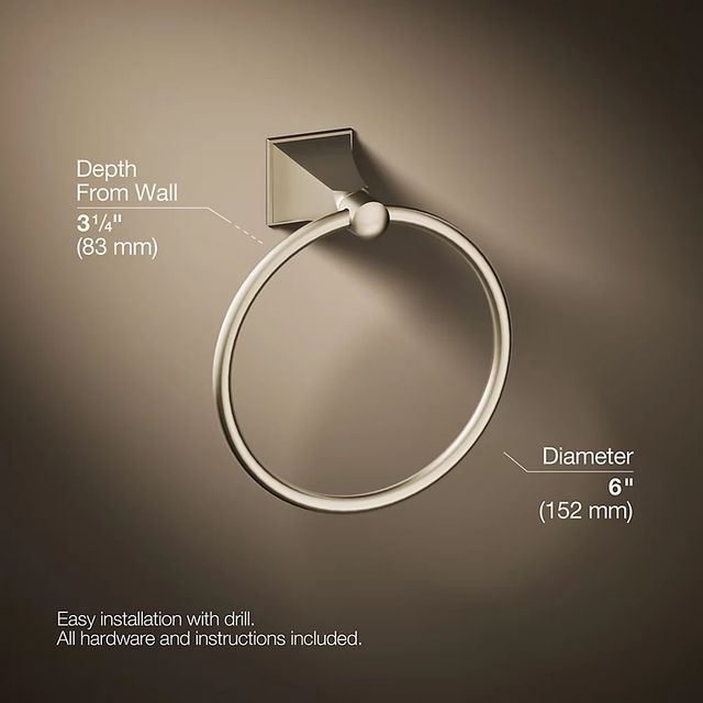 KOHLER® Memoirs® Stately Vibrant Brushed Bronze Towel Ring-2